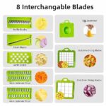 vegetable chopper onion chopper 8 blade mandoline slicer dicer kitchen food chopper vegetable cutter with container for home kitchen