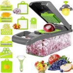 vegetable chopper onion chopper 8 blade mandoline slicer dicer kitchen food chopper vegetable cutter with container for home kitchen