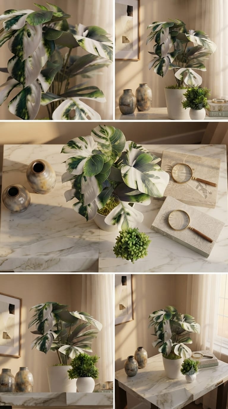 artificial decorative monstera indoor plant