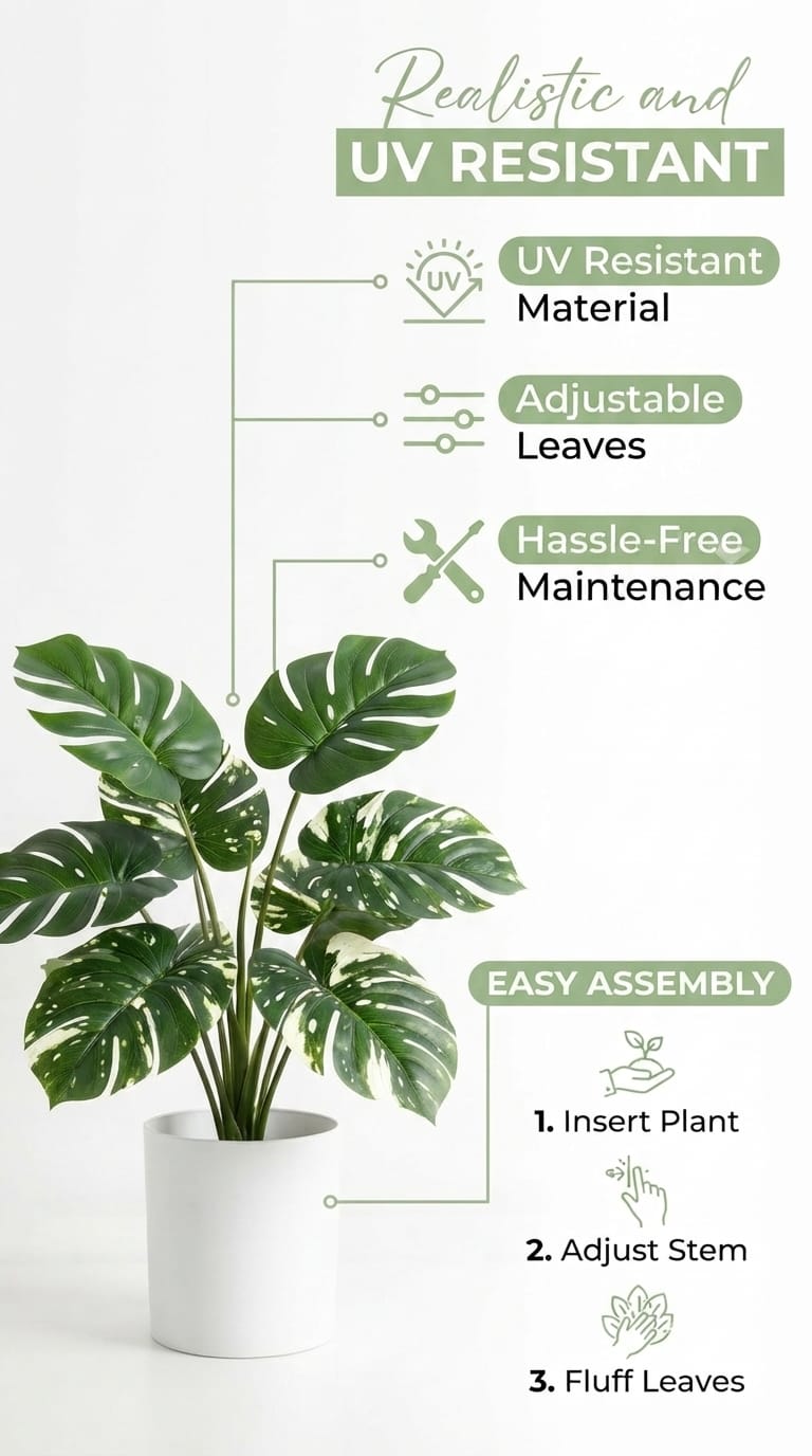 artificial decorative monstera indoor plant