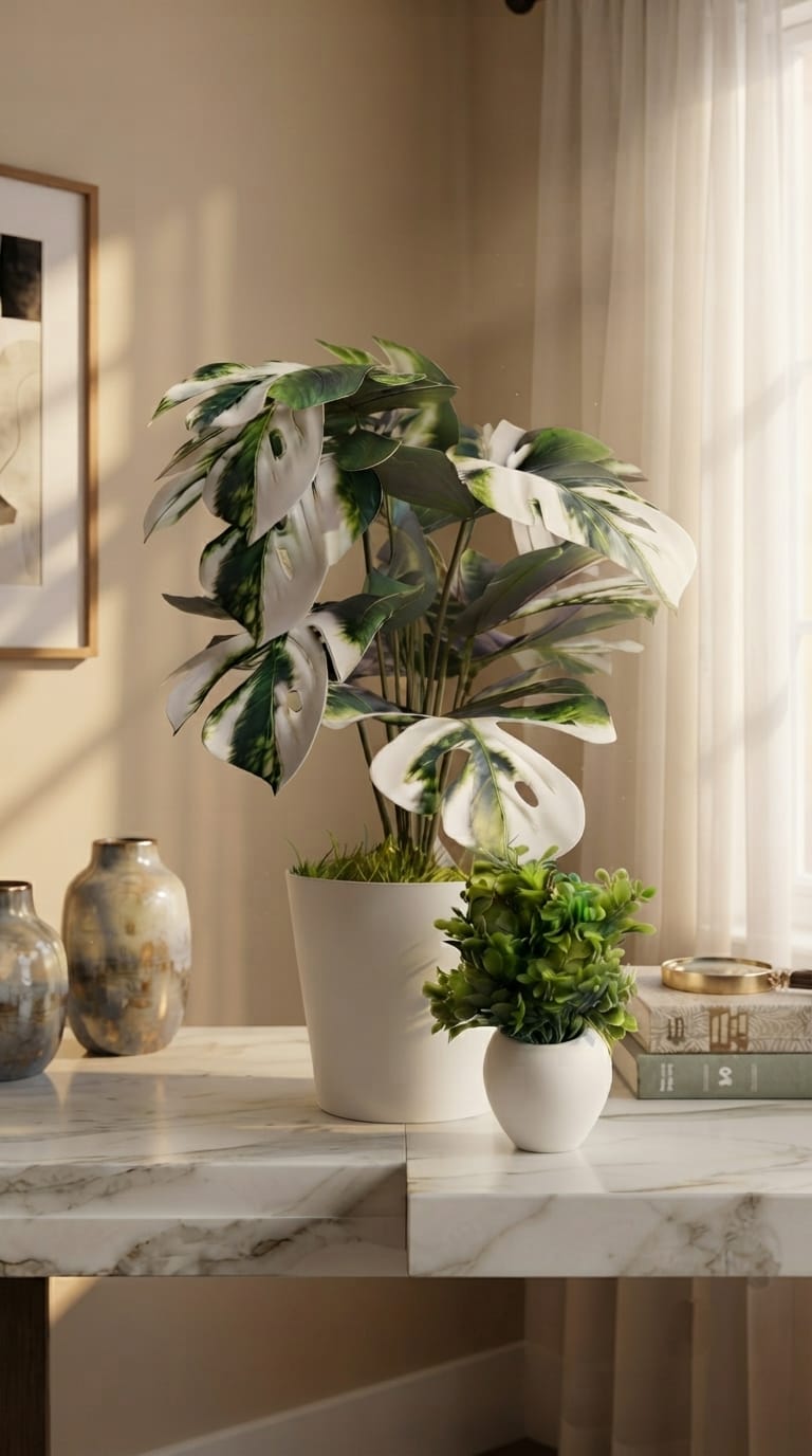 artificial decorative monstera indoor plant