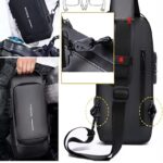 usb charging anti theft sling chest bag for men