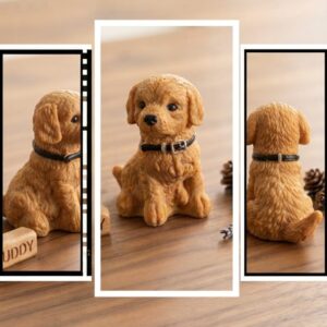 cute golden puppy dog showpiece