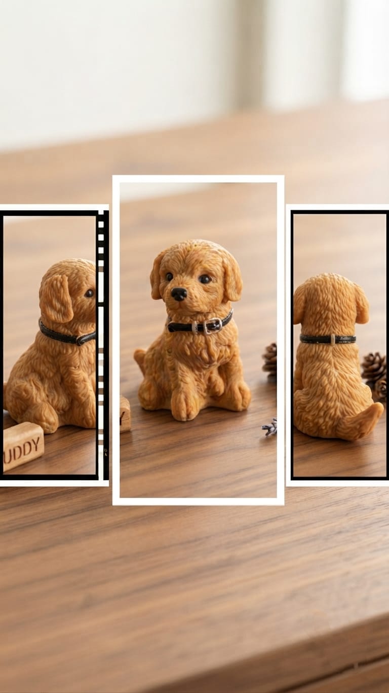 cute golden puppy dog showpiece