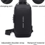 usb charging anti theft sling chest bag for men