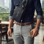 usb charging anti theft sling chest bag for men