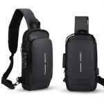 usb charging anti theft sling chest bag for men