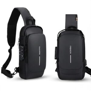 usb charging anti theft sling chest bag for men
