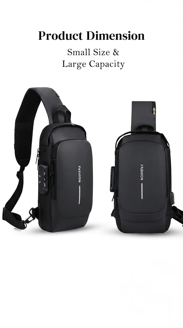 usb charging anti theft sling chest bag for men