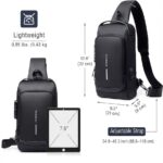 usb charging anti theft sling chest bag for men