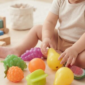 kids fruit & vegetable toy set | colorful pretend play food toys for toddlers & kids | learning, sorting & role play toy set