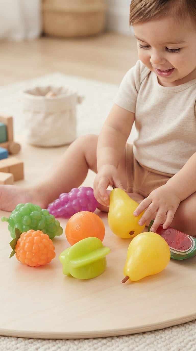 kids fruit & vegetable toy set | colorful pretend play food toys for toddlers & kids | learning, sorting & role play toy set